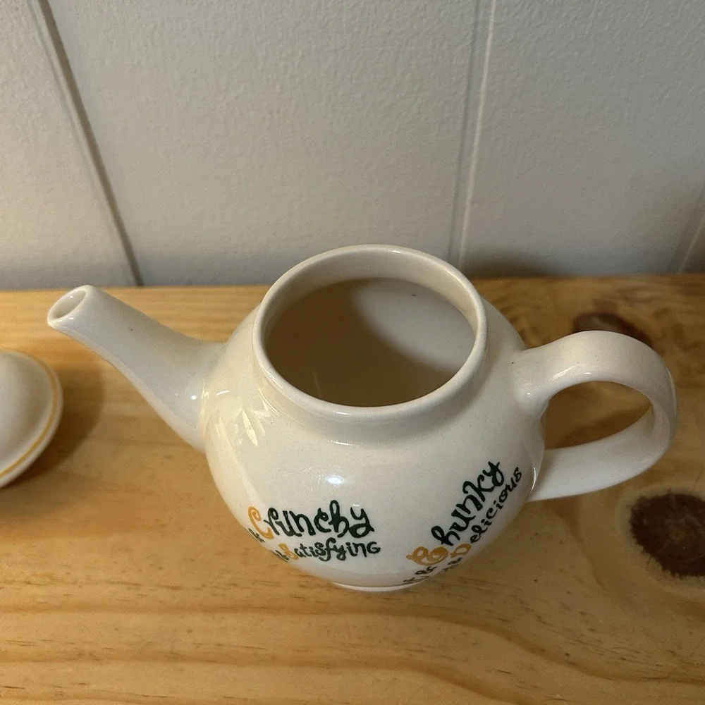 Vintage Mister Donut Teapot FITCH USA Novelty Ceramic Cream Top Creamer / Teapot